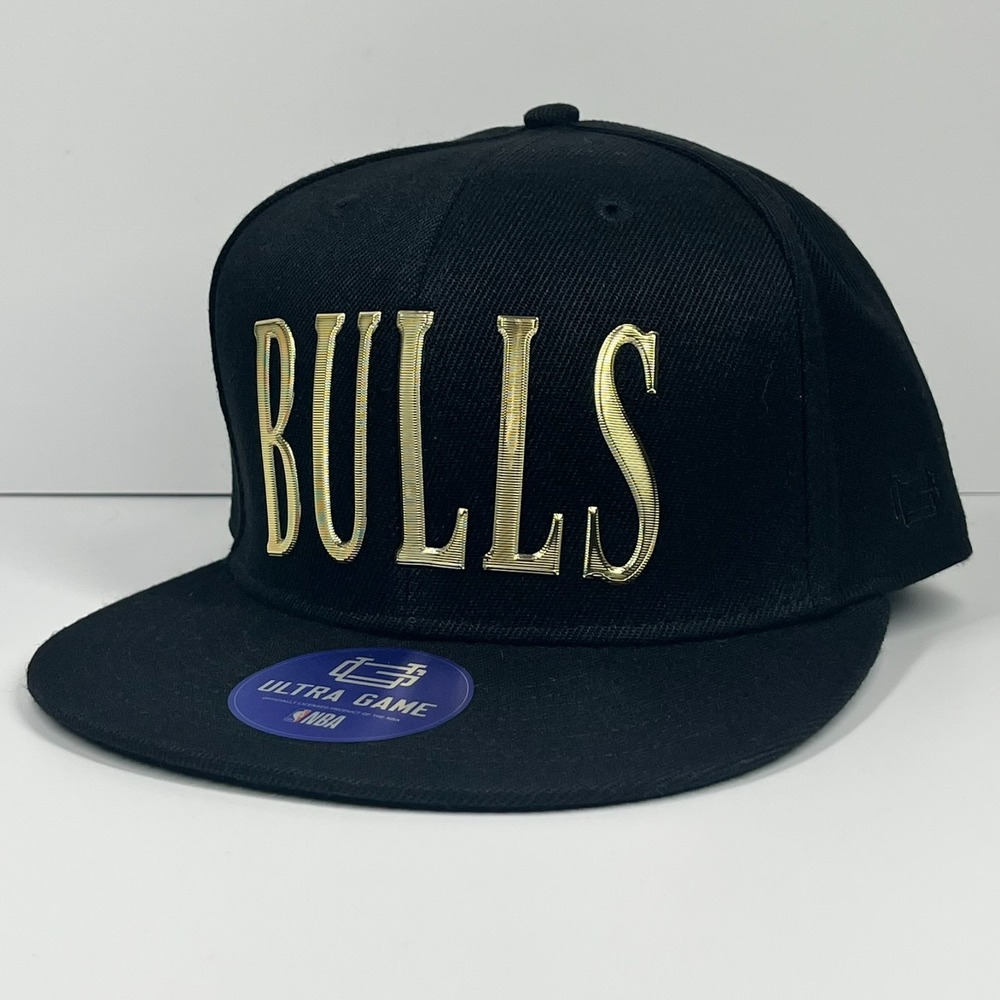 Chicago Bulls Rythem Nation Ultra Game Snapback Flat Bill Hat Cap Gold Spellout